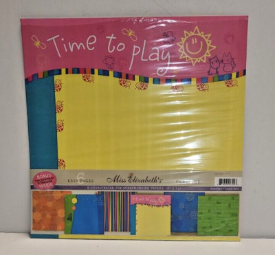 Miss Elizabeth's 12x12 Scrapbooking Papers Time to Play 6 Easy Pages New