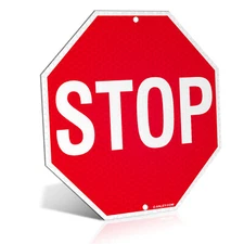 ANLEY Stop Sign 12 X 12 in - Diamond Grade Reflective at Nights Aluminum