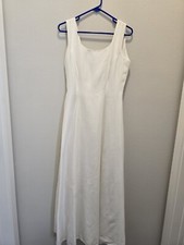 Vintage sleeveless Off White Gown Union made Sz 5/6 1973-1992 bridal/ spec. ocas