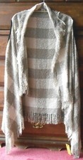 Taupe Cream100 Polyester Draped Long Shrug Sweater Cardigan Cascade Flowy SALE
