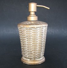 NEW METALLIC GOLD WHITE WOVEN METAL VINTAGE SOAP LOTION DISPENSER