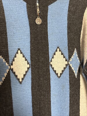 Vintage 50s 60s Rugby Orlon Acrylic Full Zip Cardigan