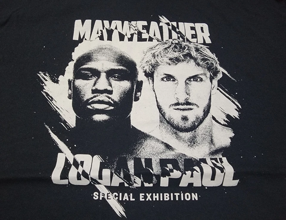 Floyd Mayweather Vs. Logan Paul Boxing Exhibition Promo Graphic T Shirt Size L - Image 2 of 4