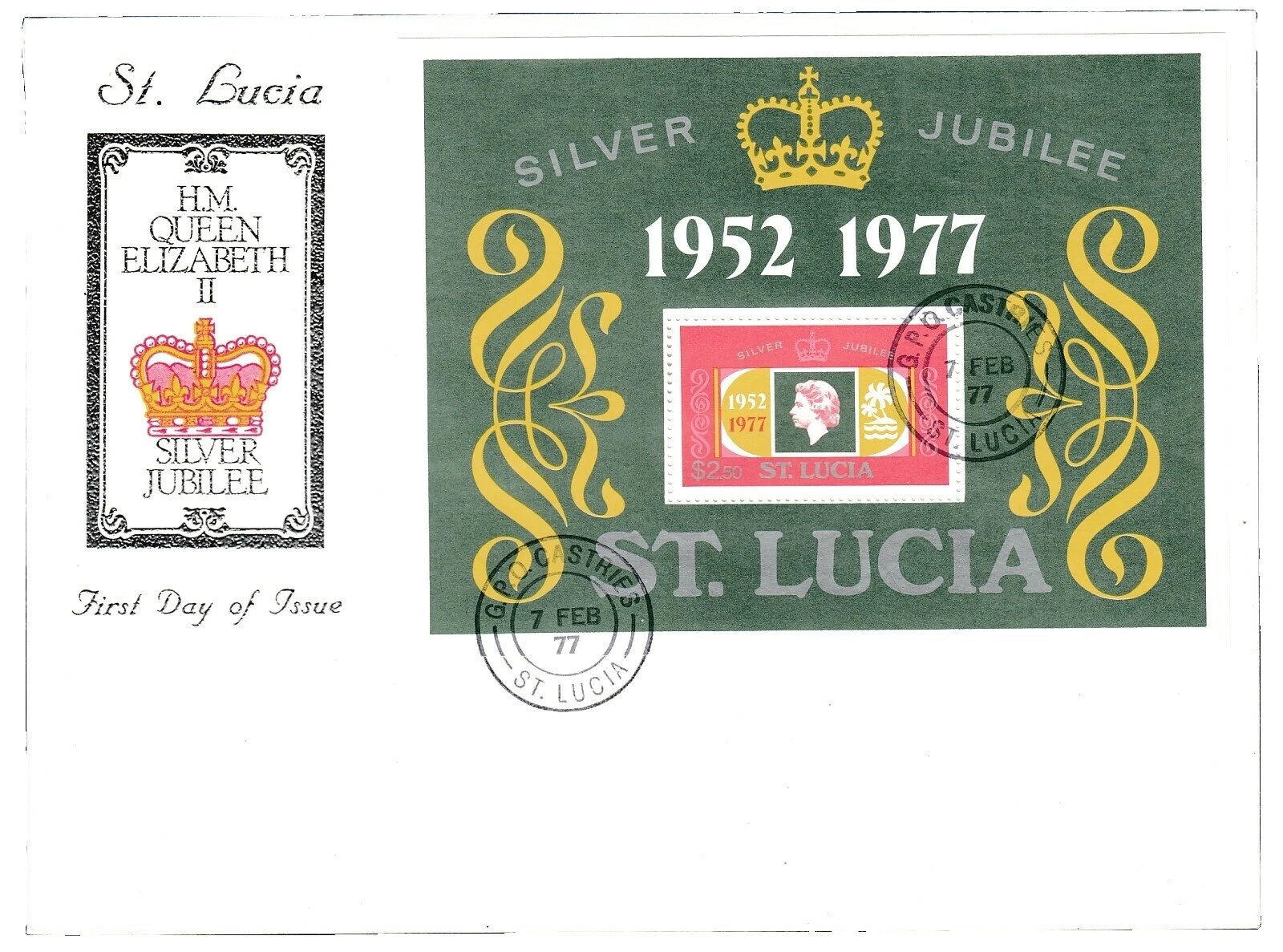 Primer día de emisión sobre de Primer Día estampillas de Santa Lucía (1979-presente)