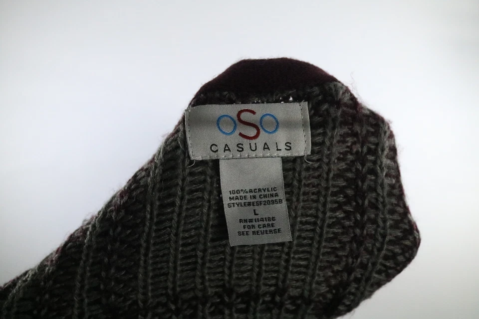 Suéter informal borgoña OSO para mujer talla L grande usado en excelente estado Foto 3 de 4