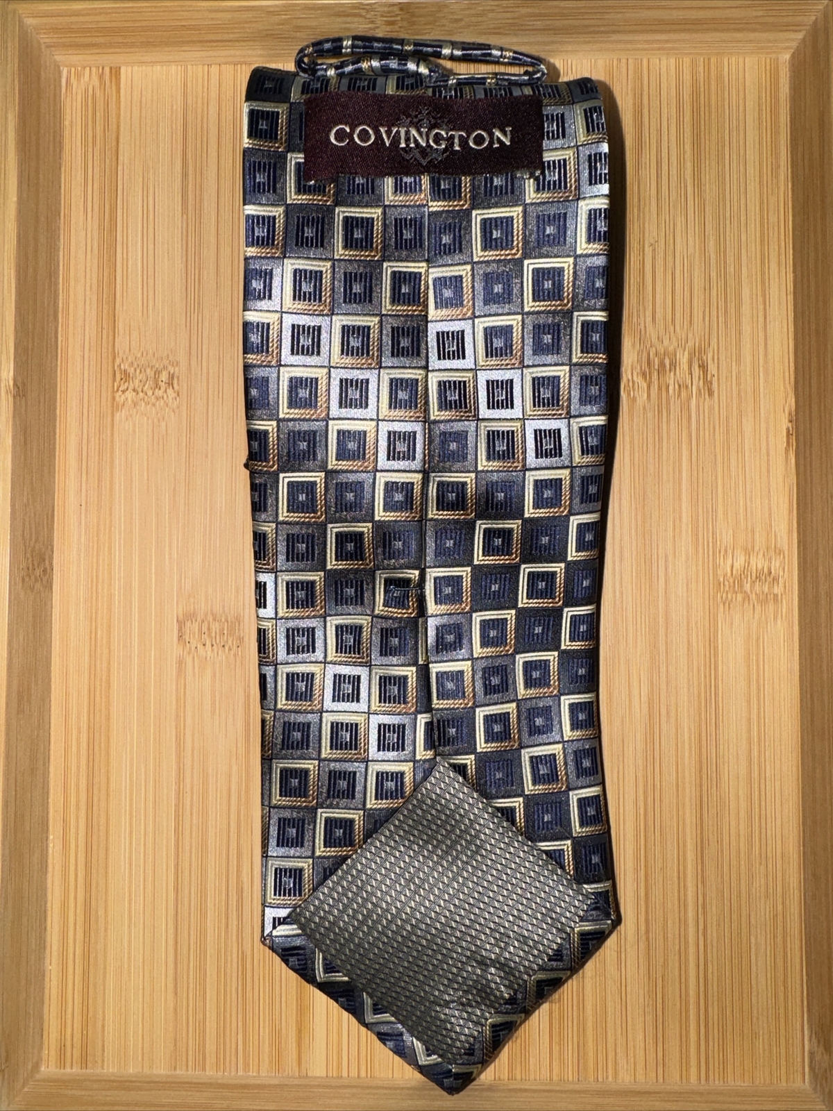 Covington Multicolor Geometric Polyester Tie - 58… - image 3