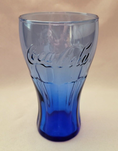 SET OF 2 COCA COLA COKE MCDONALD'S COBALT BLUE GLASS TUMBLERS - Picture 1 of 2