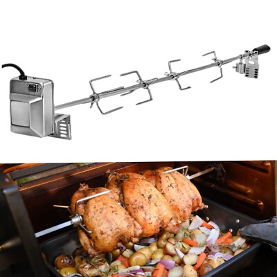 Electric Rotisserie Kit Roaster w/Motor BBQ Grill Detachable Spit Rod 18''-59''