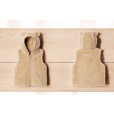 Baby Gap Baby Sherpa Bear Vest,Travertine Brown,Various 