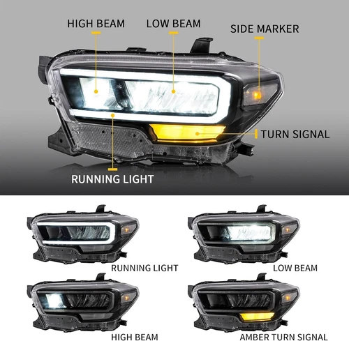 VLAND Full LED Reflector Headlights For 2015-22 Toyota Tacoma Front Lamps L+R - Picture 3 of 24