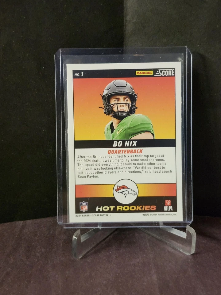 2024 Score Hot Rookies #1 Bo Nix - Image 2 of 2