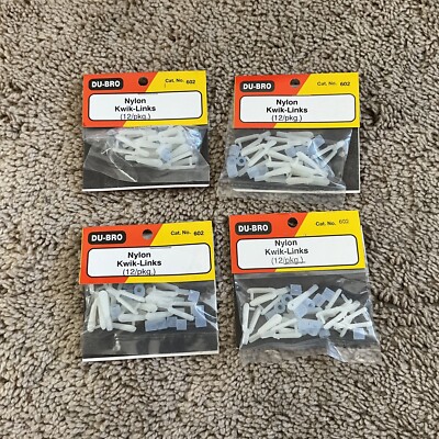 Du-Bro (602) Nylon Kwik-Links/12 Pack (4 Packages) NIB