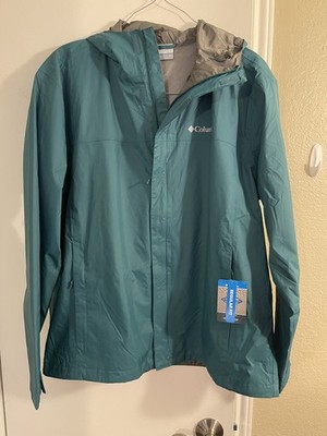 Columbia Mens Omni-Tech Waterproof Rain/Wind Jacket XL Green Full-Zip 