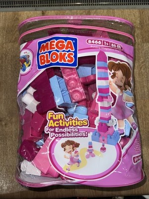 Mega Bloks First Builders Pink Full Bag Building Block Set Model 8466 Preschool