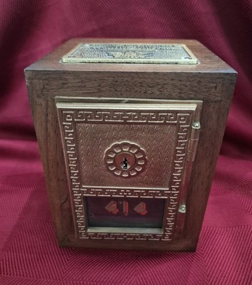 Handcrafted Antique U.S. Post Office Lockbox Limited Edition Coin Bank ~ No Key