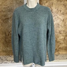 Lululemon Merino Wool Blend Ribbed Knit Crewneck Sweater Womens 4 Green