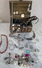 Vintage Estate Rhinestone Gold/Silver Tone Costume Jewelry Box Mixed Lot