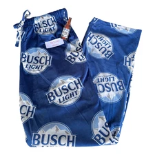 ANHEUSER BUSCH LIGHT Blue Fleece LOUNGE SLEEP PAJAMA PANTS (Men’s Small) New