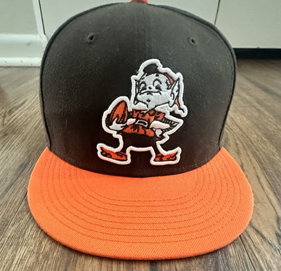 Men's Black/Orange Cleveland Indians Chief Wahoo Adjustable Snapback Cap