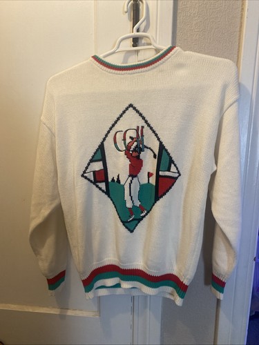 Vintage Quantum! Sportswear Ltd. Golf Graphic Sweater Large