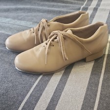 Capezio Beige Teletone Tap Dance Shoes CG17 Unisex Leather Sole Style Thailand