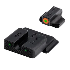 Truglo Tritium Pro, Sight Set, For S&W M&P, Green Tritium, Orange Ring on Front