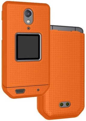 Nakedcellphone Case for CAT S22 Flip Phone, Slim Hard Shell Protector Orange 
