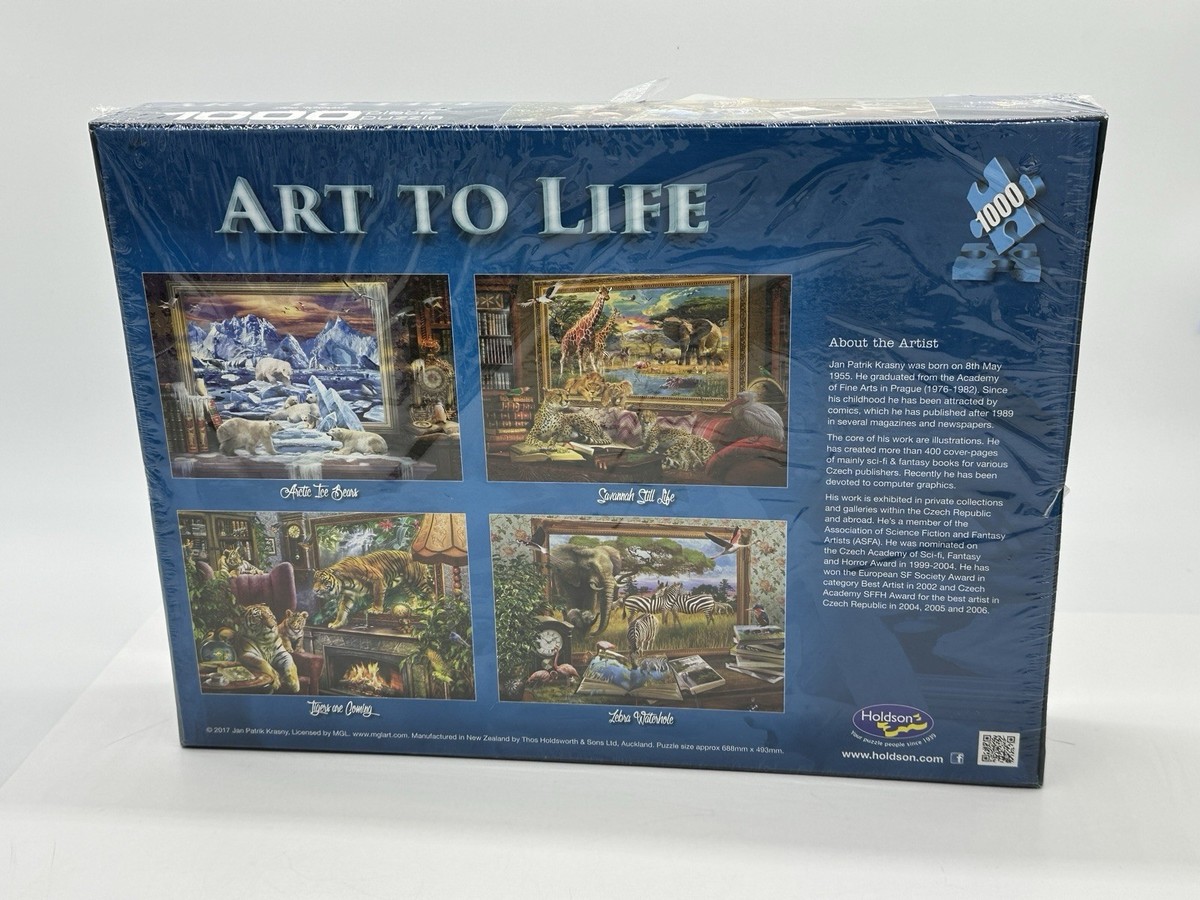 Art to Life Holdson 1000 piece Jigsaw Puzzle Zebra Waterhole Jan