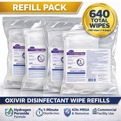 Oxivir 1 Disinfectant Wipes Refills 640ct 4 Pack AHP Cleaner 100850925