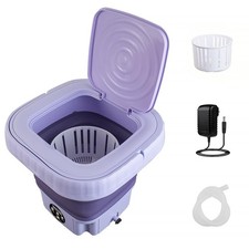Vxoyo 12L Portable Washing Machine with Spin Dryer, 2-in-1 Foldable Purple 