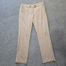 Escada Sport Pants Women Size 38 Brown Tan Wool Knit Straight Leg Stretch Casual