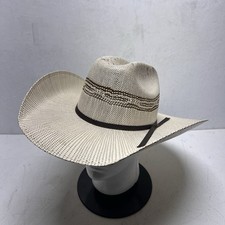 Twister Bangora Straw Cowboy Hat Size 7.25 T71622 Ivory