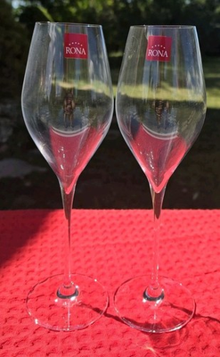 #ad NEW Set of 2 Rona SWAN Champagne Flutes 9⅞quot; Tall Lead Free Crystal 10½ oz $29.99