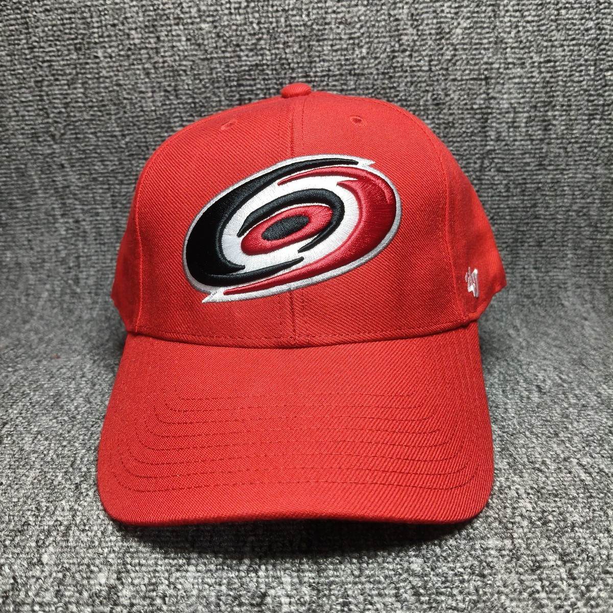 '47 Brand NHL Carolina Hurricanes Red Strapback Hat Cap OSFA Canes Logo