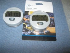 Mainstays Digital Timer  2 Magnetic Kitchen Use, Countdown/Up, Large LCD Display