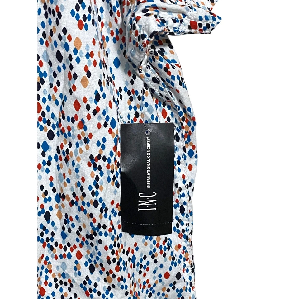 INC Colorful Geometric Button Shirt Mens XXL NWT Preppy Vacation Resort Loud - Image 2 of 4