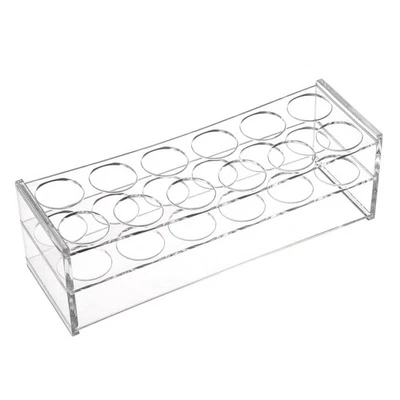 12 Nun Acryl Reagenzglas Gestell Halter 30mm Lochdrm Klar für Laborröhrchen 50ml - Bild 1 von 4