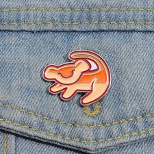 Baby Lion Enamel Pins Custom Animal Brooches Lapel Badges Classic Cartoon Movie