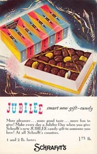 NEW YORK ADVERTISING POSTCARD: JUBILEE GIFT CANDY, SCHRAFFT'S, NEW YORK, NY