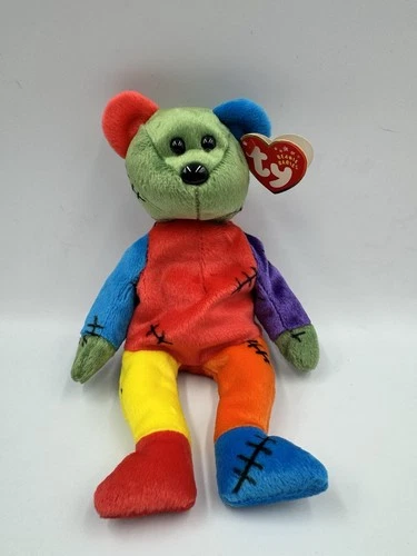 VTG TY Beanie Baby - FRANKENTEDDY Bear (Blue & Green Feet) (8.5 inch) - MWMTs