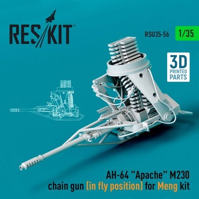 AH-64 Apache M230 chain gun (in fly position) for Meng kit (3D Printed) / 1:35