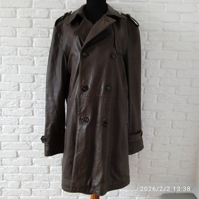 Strellson Brown Leather Jacket Size 52