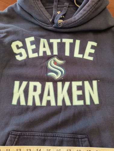 Fanatics SEATTLE KRAKEN NHL Dark Blue Pullover Sweatshirt Hoodie - Size 2XL - Picture 3 of 6