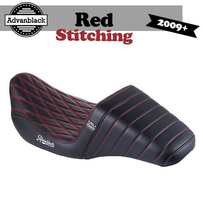 Advanblack Red Extended Reach Seat Pro Monkey Logo Fits Harley Touring 09+