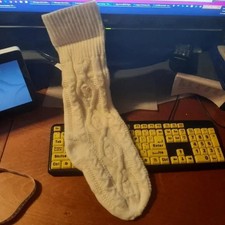NEW  2 Christmas Stocking Knit 22"inch White