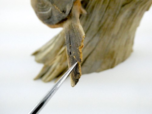 Ernie Muehlmatt Hand Carved Wooden Black Capped Chickadee on Wood AS IS 5.25 In - Picture 8 of 13