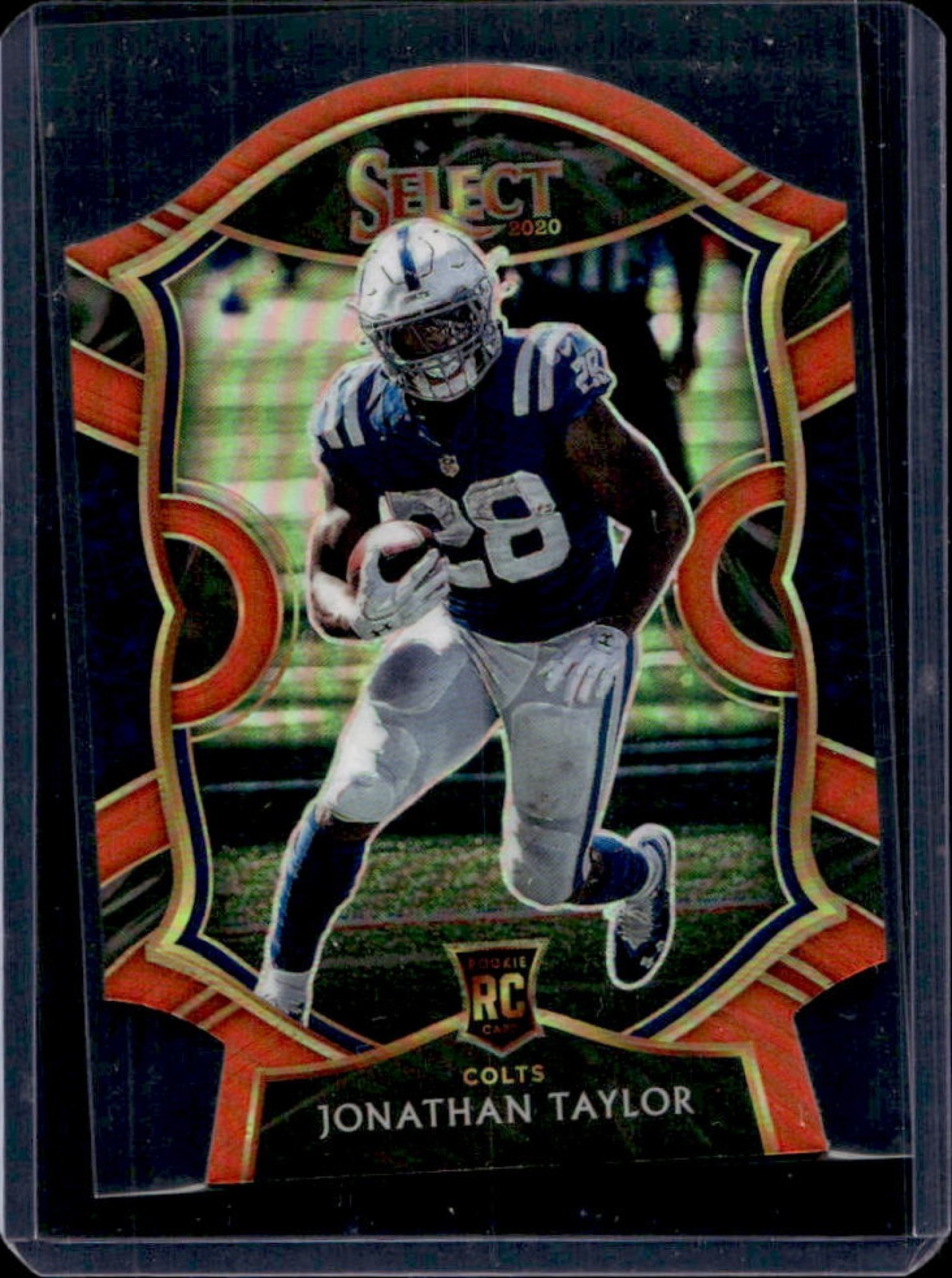 2020 Select Jonathan Taylor RC Orange Prizm Die Cut Concourse #53 Colts