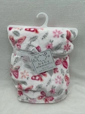 Baby Elements Butterfly Floral Blanket Security Lovey Girls Fleece Plush Flower