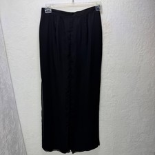 Onyx Nite Womens Small Black Flowy Wide Leg Dress Pants Chiffon Overlay USA Made