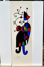 1982 Joan Miró Plate-Signed Lithograph of an Angel - 11.5" x 35" - Rare Surreali